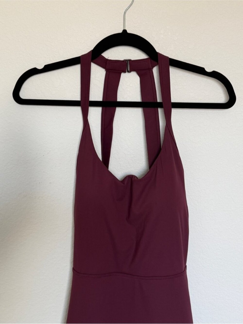Halter High-Low Dress in Deep Wine - Picture 2 of 4